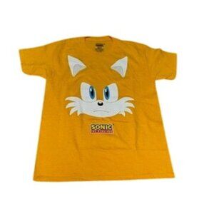 SEGA Sonic The Hedgehog Boys Medium Yellow Tails T-Shirt 100% Cotton Size M 8 10